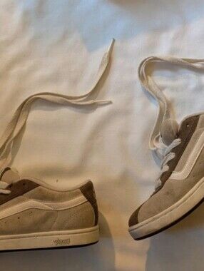 Special Collection Vans Suede & Canvas Low Top Sneakers in Beige and White